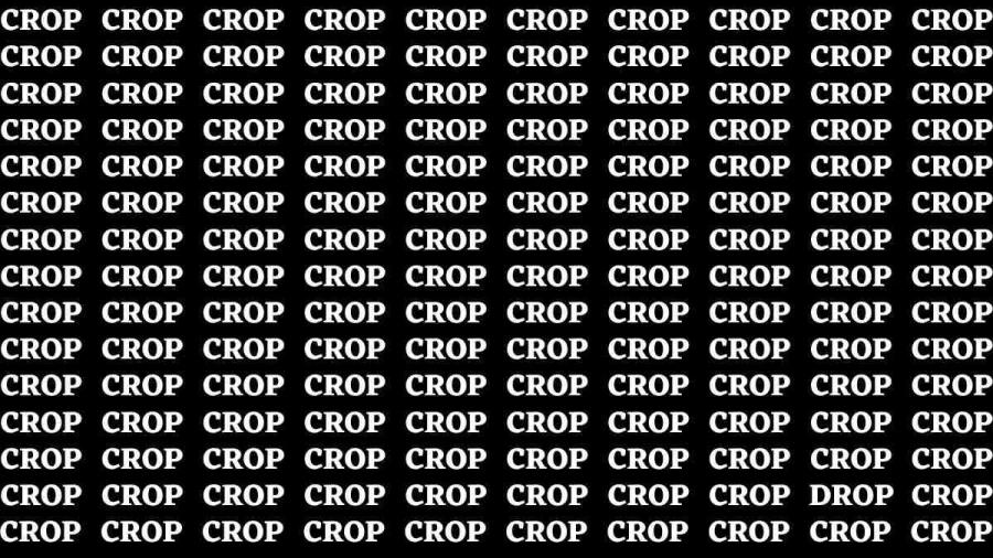 Observation Find it Out: If you have Hawk Eyes Find the word Drop among Crop in 18 Secs