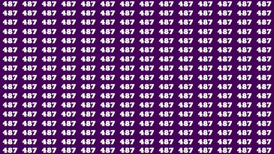 Observation Find it Out: If you have Sharp Eyes Find the number 407 among 487 in 20 Secs