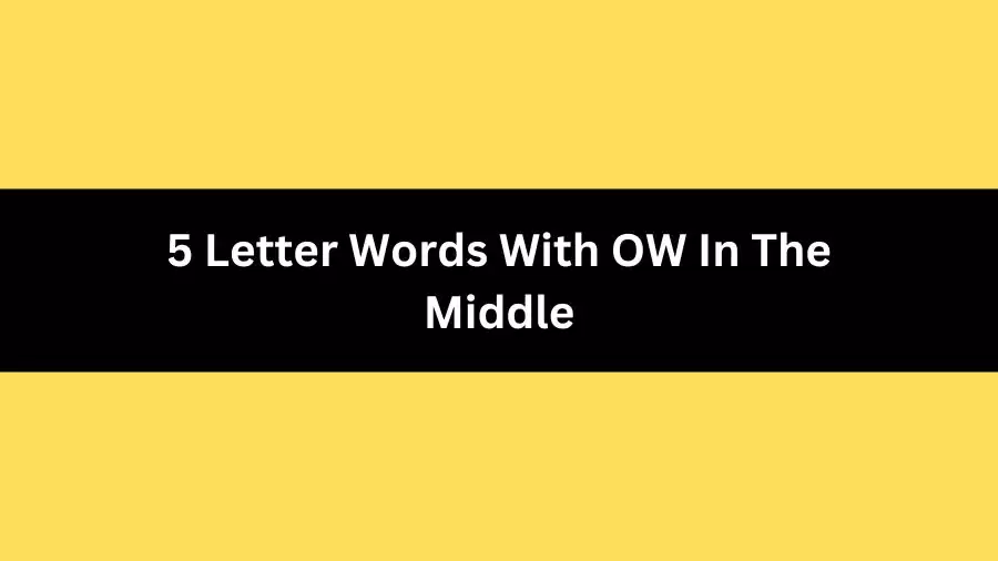 5 Letter Words With OW In The Middle, List of 5 Letter Words With OW In The Middle