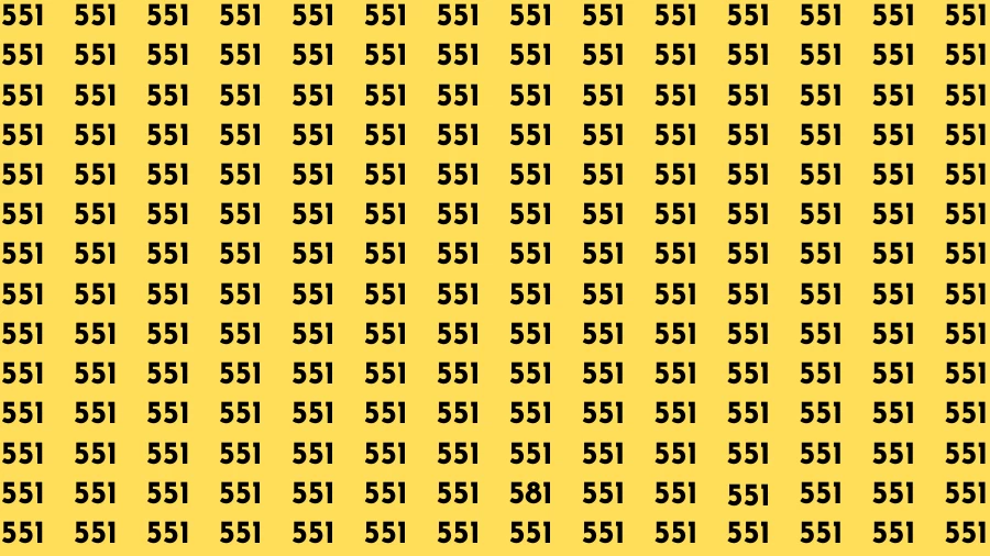 Observation Brain Test: If you have 50/50 Vision Find the Number 581 in 15 Secs