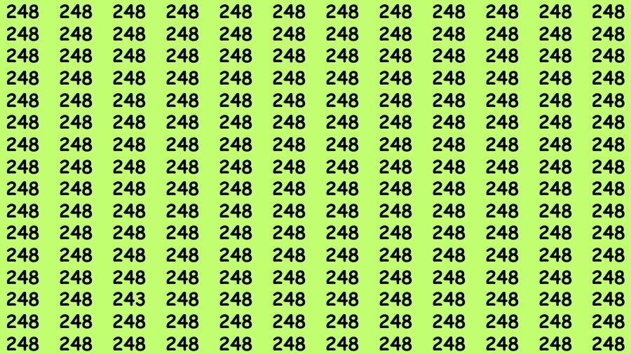 Brain Test: If you have Eagle Eyes Find the Number 243 among 248 in 14 Secs