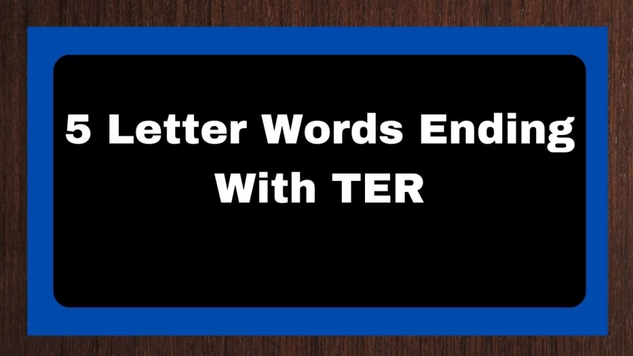 5 Letter Words Ending With TER, List of 5 Letter Words Ending With TER