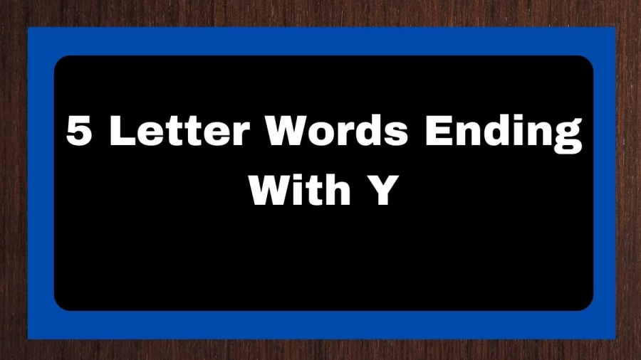 5 Letter Words Ending With Y, List of 5 Letter Words Ending With Y