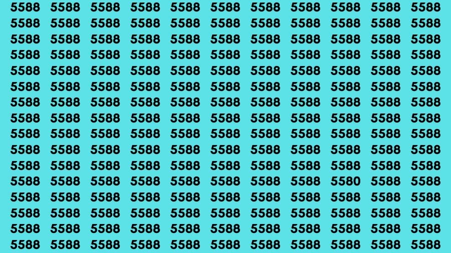 Observation Brain Challenge: If you have Eagle Eyes Find the number 5580 among 5588 in 12 Secs