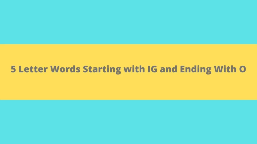5 Letter Words Starting with IG and Ending With O - Wordle Hint