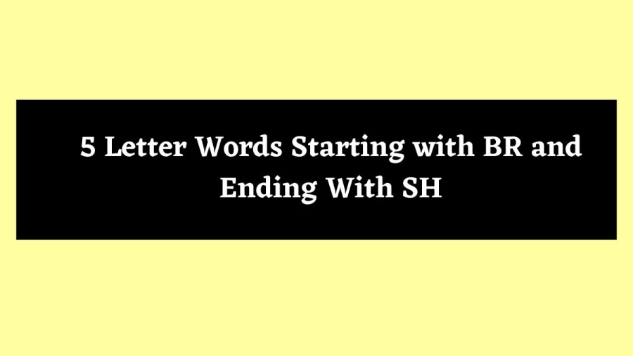 5 Letter Words Starting with BR and Ending With SH - Wordle Hint
