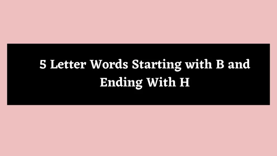 5 Letter Words Starting with B and Ending With H - Wordle Hint