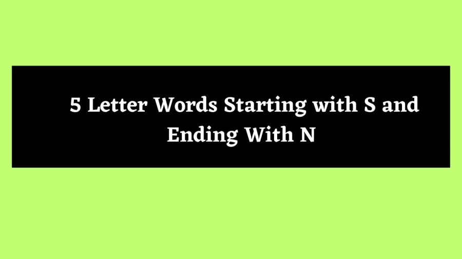 5 Letter Words Starting with S and Ending With N - Wordle Hint