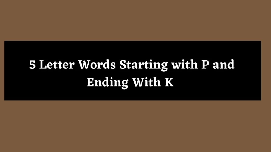 5 Letter Words Starting with P and Ending With K - Wordle Hint