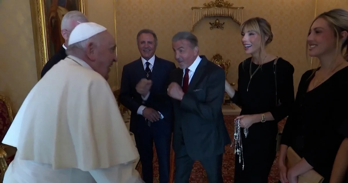 3El Papa Francisco recibió a Sylvester Stallone: ​​“¿Listo para boxear?”