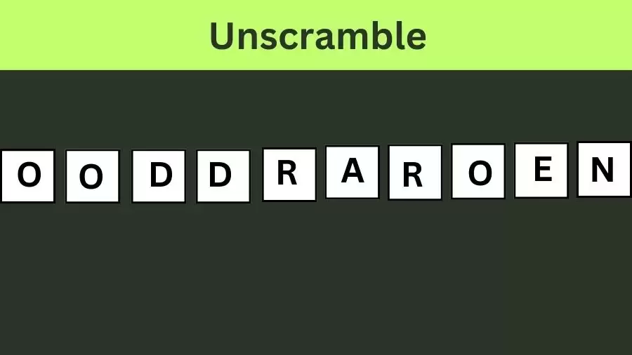 Unscramble OODDRAROEN Jumble Word Today