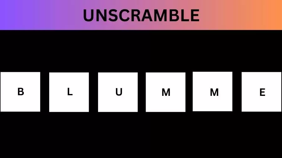 Unscramble BLUMME Jumble Word Today