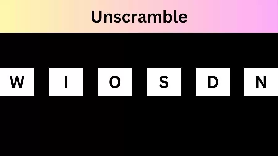 Unscramble WIOSDN Jumble Word Today