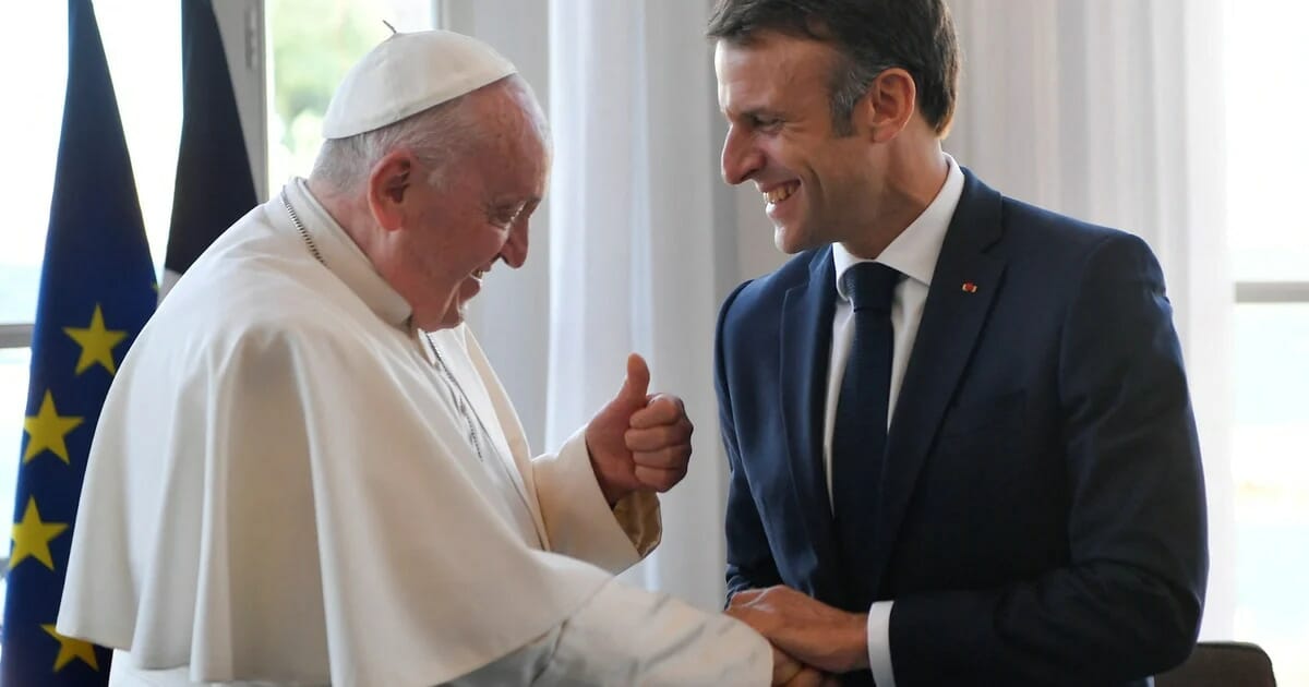 El Papa Francisco se reunió con Emmanuel Macron en Marsella