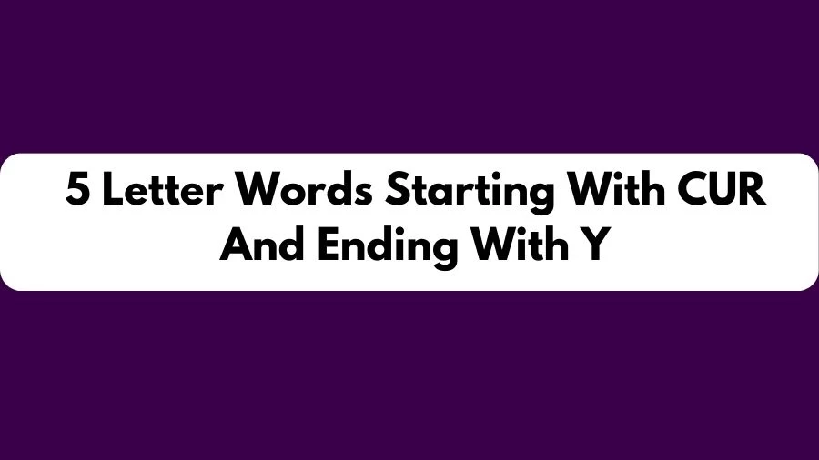 5 Letter Words Starting With CUR And Ending With Y, List of 5 Letter Words Starting With CUR And Ending With Y