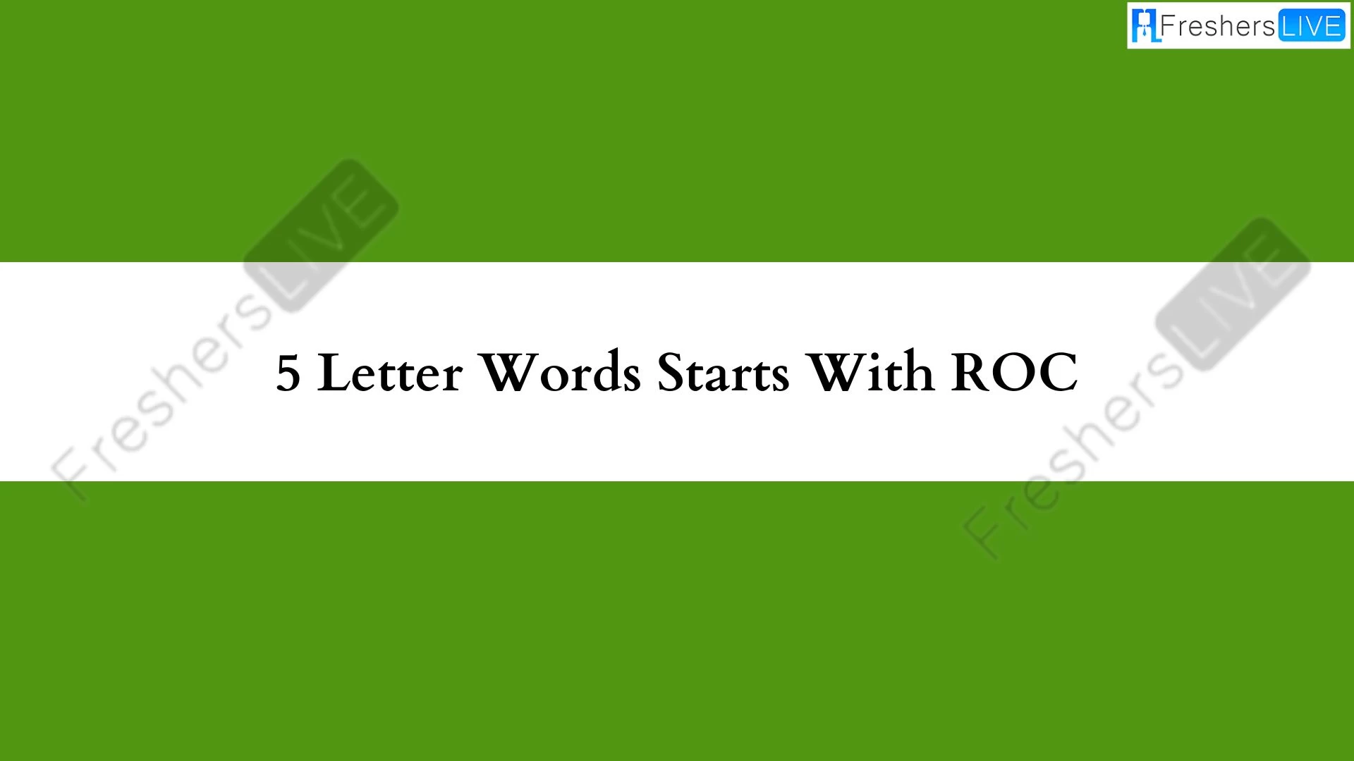 Palabras de 5 letras comenzando con ROC.  Lista de todas las palabras.