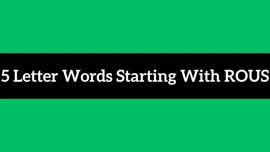 5 Letter Words Starts With ROUS All Words List
