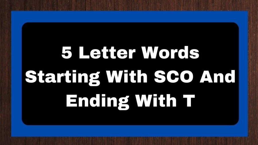 5 Letter Words Starting With SCO And Ending With T, List of 5 Letter Words Starting With SCO And Ending With T