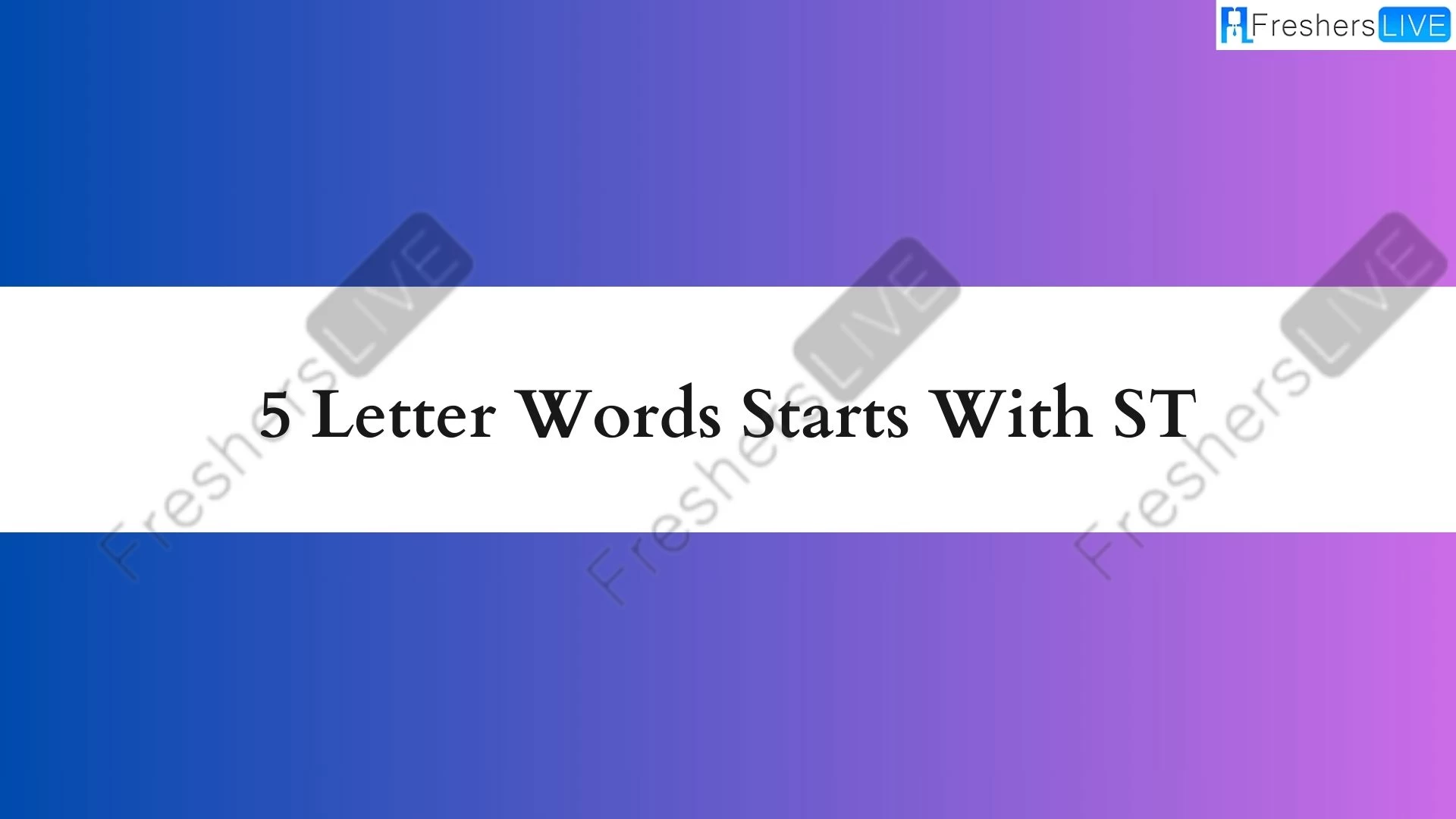 Palabras de 5 letras comenzando con ST.  Lista de todas las palabras.