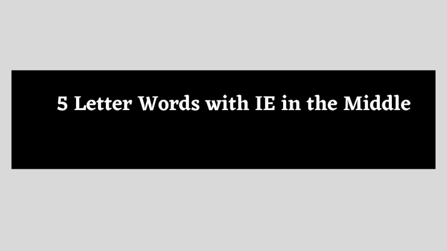5 Letter Words with IE in the Middle - Wordle Hint