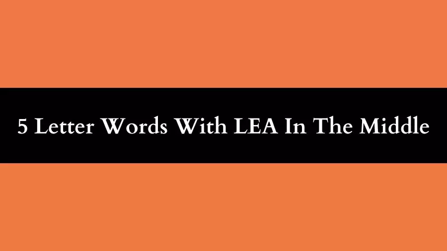 5 Letter Words With LEA In The Middle All Words List