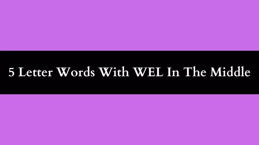 5 Letter Words With WEL In The Middle All Words List