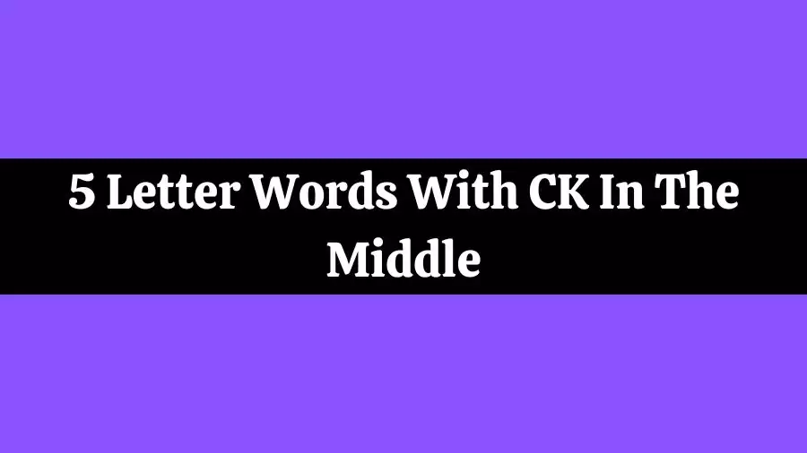 5 Letter Words Middle With CK All Words List