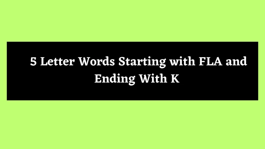 5 Letter Words Starting with FLA and Ending With K - Wordle Hint