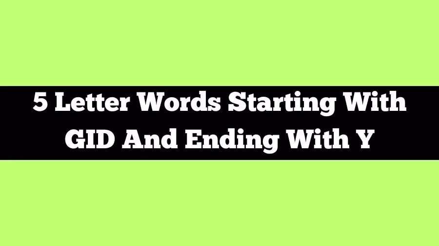 5 Letter Words Starting With GID And Ending With Y, List of 5 Letter Words Starting With GID And Ending With Y