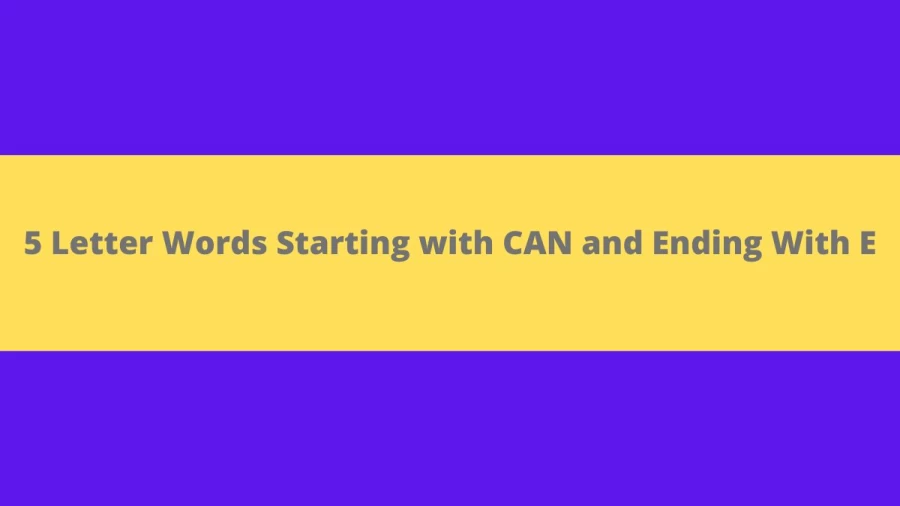 5 Letter Words Starting with CAN and Ending With E - Wordle Hint