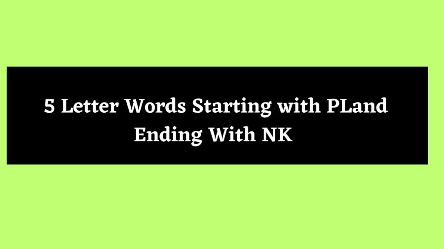 5 Letter Words Starting with PL and Ending With NK- Wordle Hint