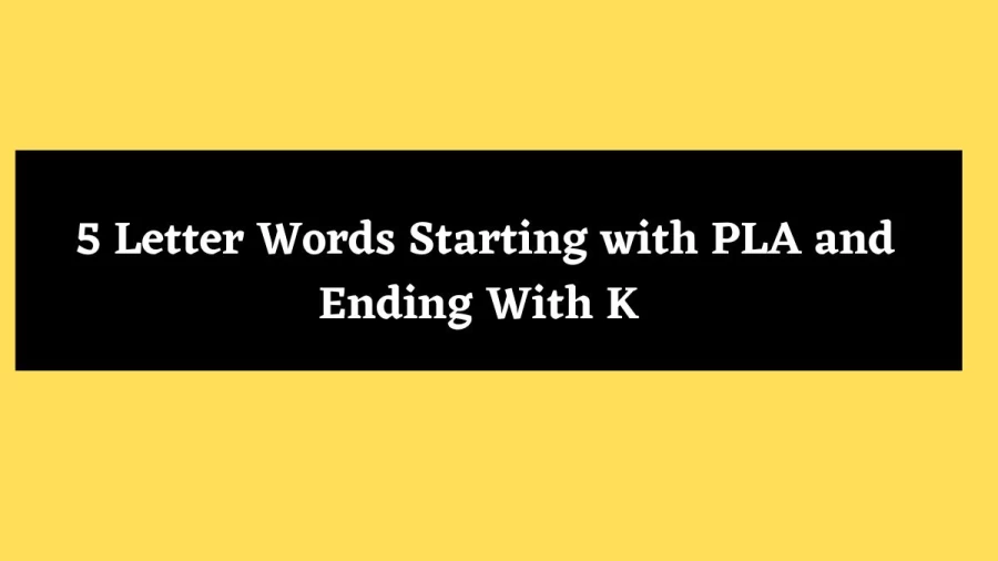 5 Letter Words Starting with PLA and Ending With K - Wordle Hint