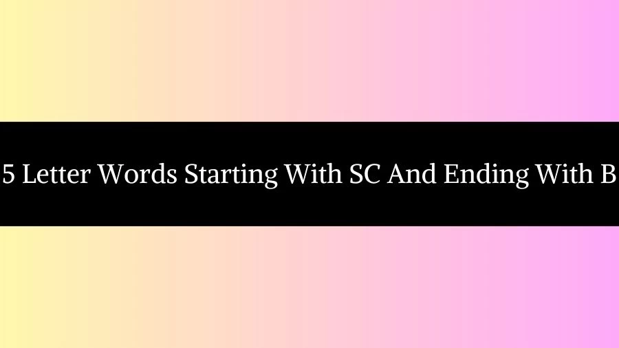5 Letter Words Starting With SC And Ending With B List of 5 Letter Words Starting With SC And Ending With B
