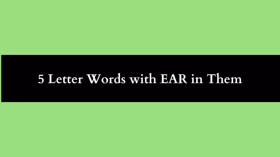 5 Letter Words with EAR in Them All Words List
