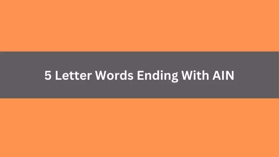 5 Letter Words Ending With AIN, List of 5 Letter Words Ending With AIN