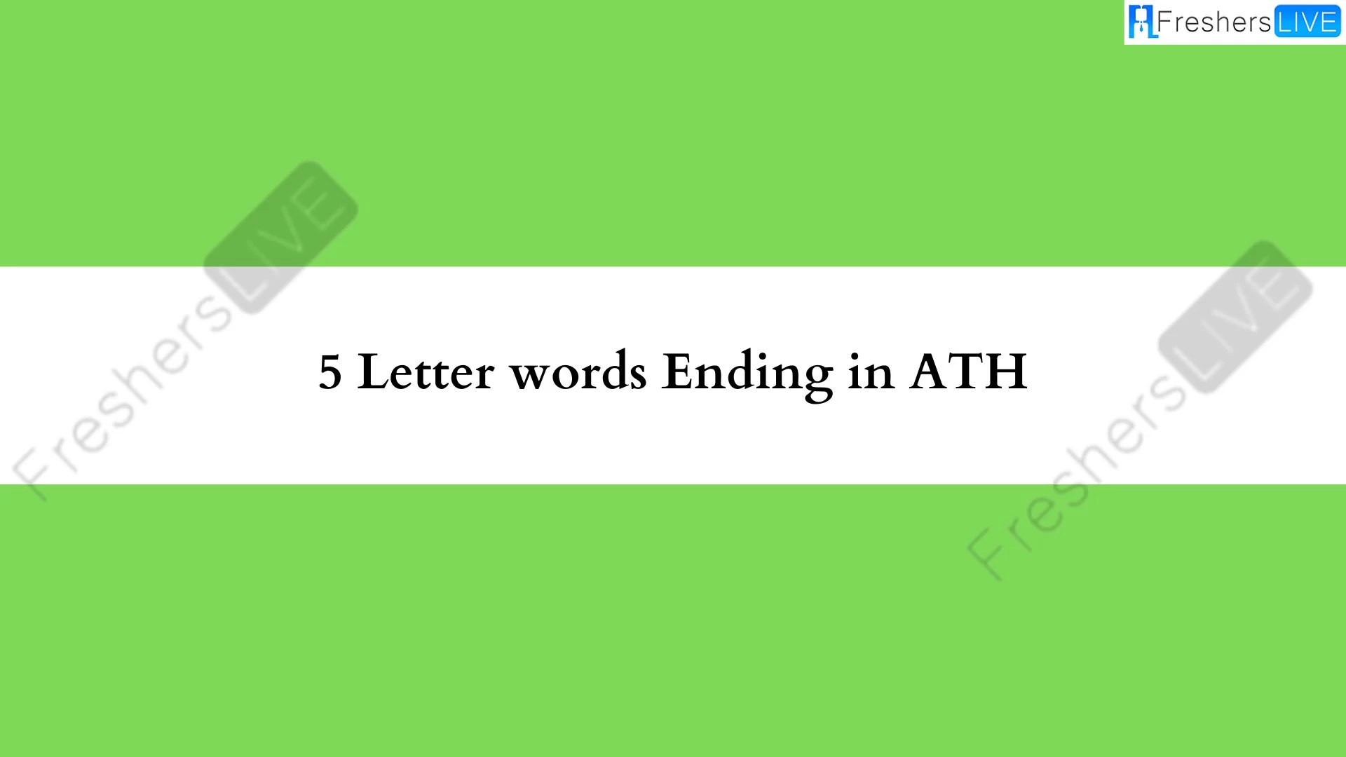 Palabras de 5 letras que terminen con ATH.  Lista de todas las palabras.
