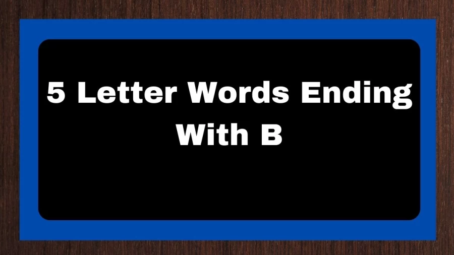 5 Letter Words Ending With B, List of 5 Letter Words Ending With B