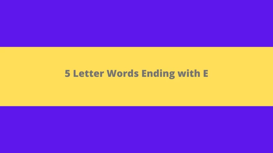 5 Letter Words Ending with E - Wordle Hint