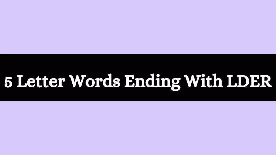 5 Letter Words Ending With LDER List of Five Letter Words Ending in LDER