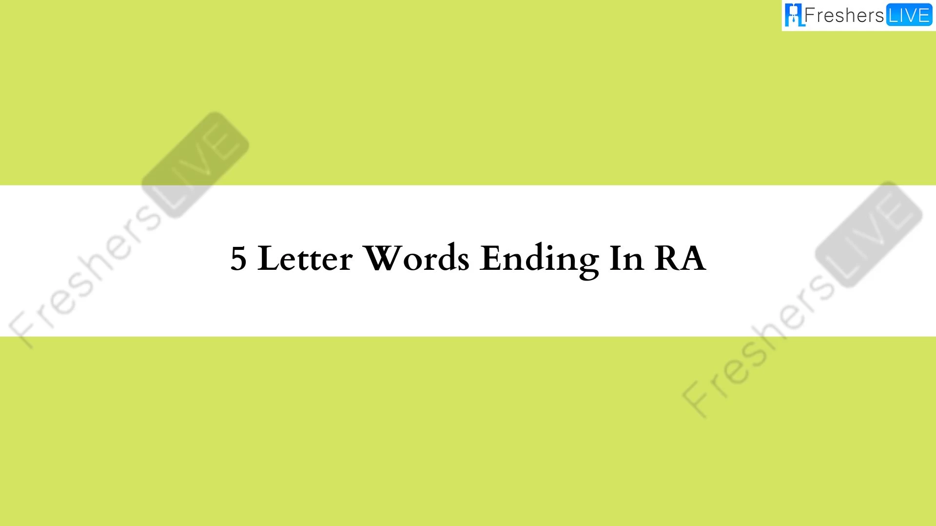 Palabras de 5 letras que terminen con RA