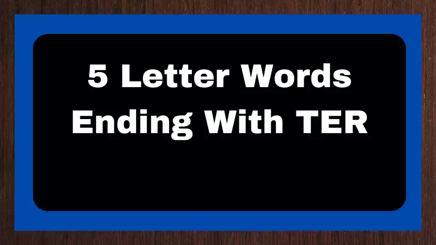 5 Letter Words Ending With TER, List of 5 Letter Words Ending With TER