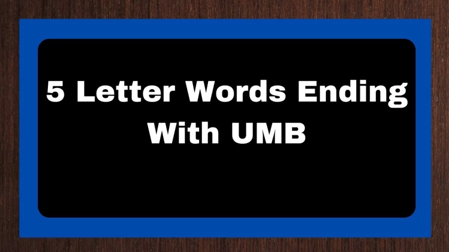 5 Letter Words Ending With UMB, List of 5 Letter Words Ending With UMB