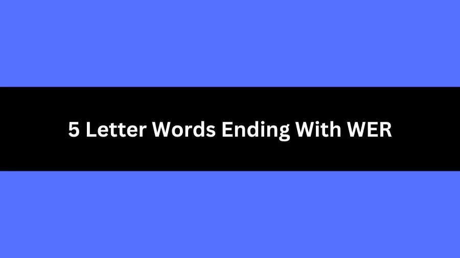 5 Letter Words Ending With WER, List of 5 Letter Words Ending With WER