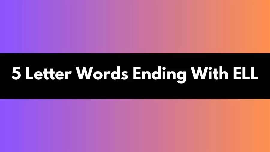 5 Letter Words Ending With ELL All words List