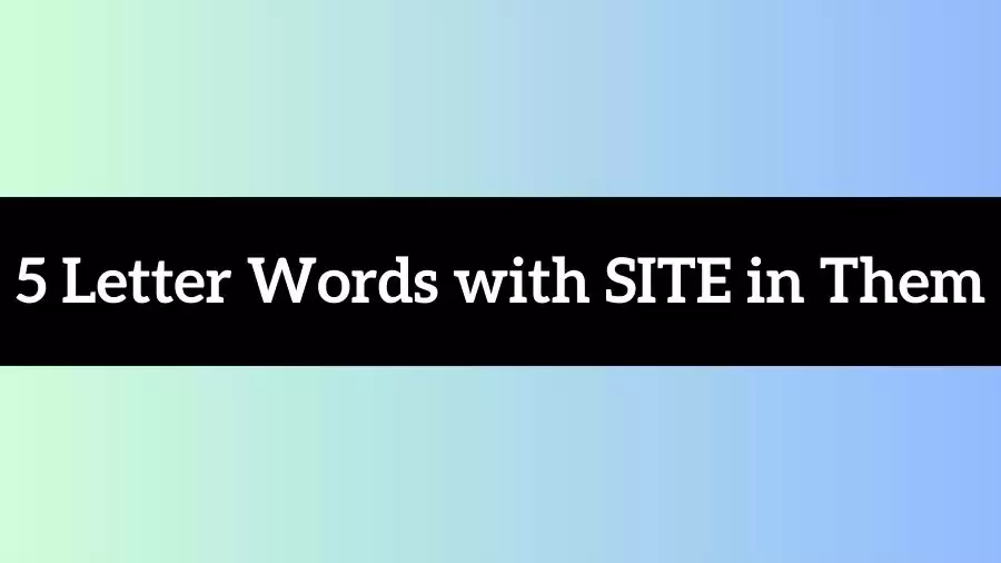 5 Letter Words with SITE in Them All Words List