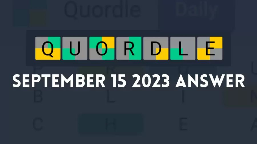 Quordle Daily Sequence Answer Today September 15 2023