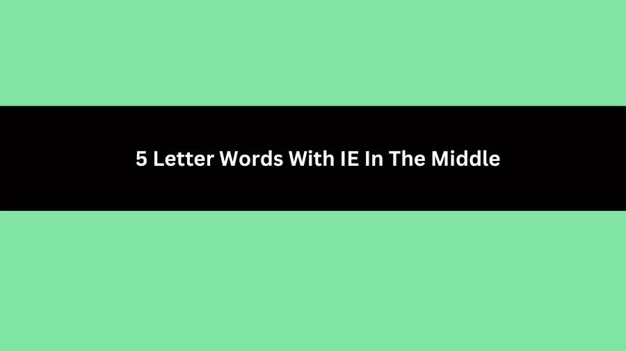 5 Letter Words With IE In The Middle, List of 5 Letter Words With IE In The Middle