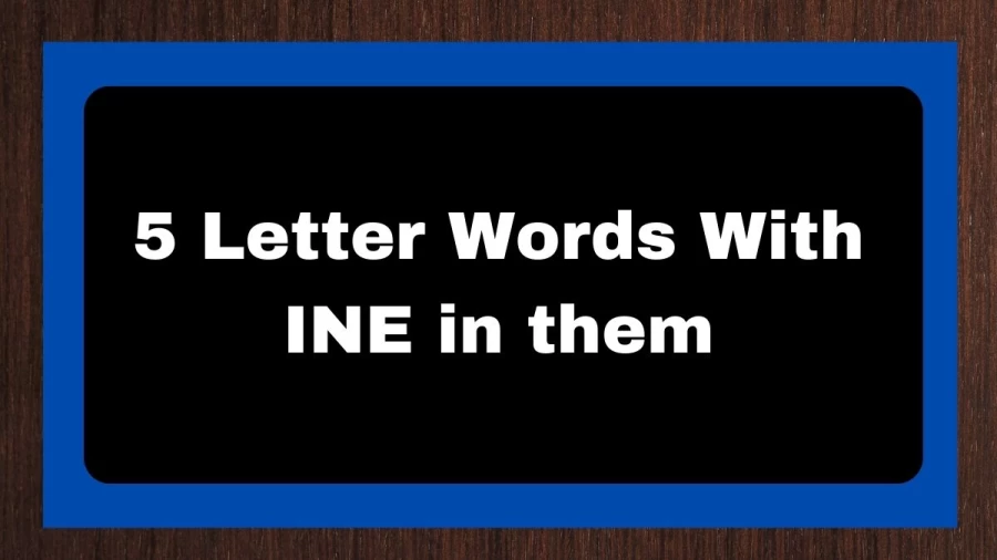 5 Letter Words With INE in them, List Of 5 Letter Words With INE in them