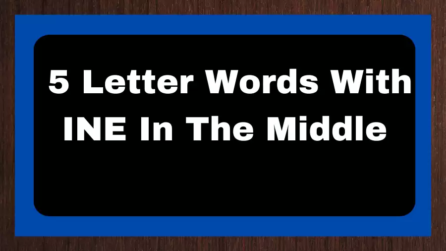 5 Letter Words With INE In The Middle, List of 5 Letter Words With INE In The Middle