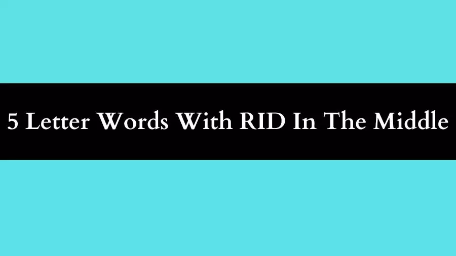 5 Letter Words With RID In The Middle, List of 5 Letter Words With RID In The Middle